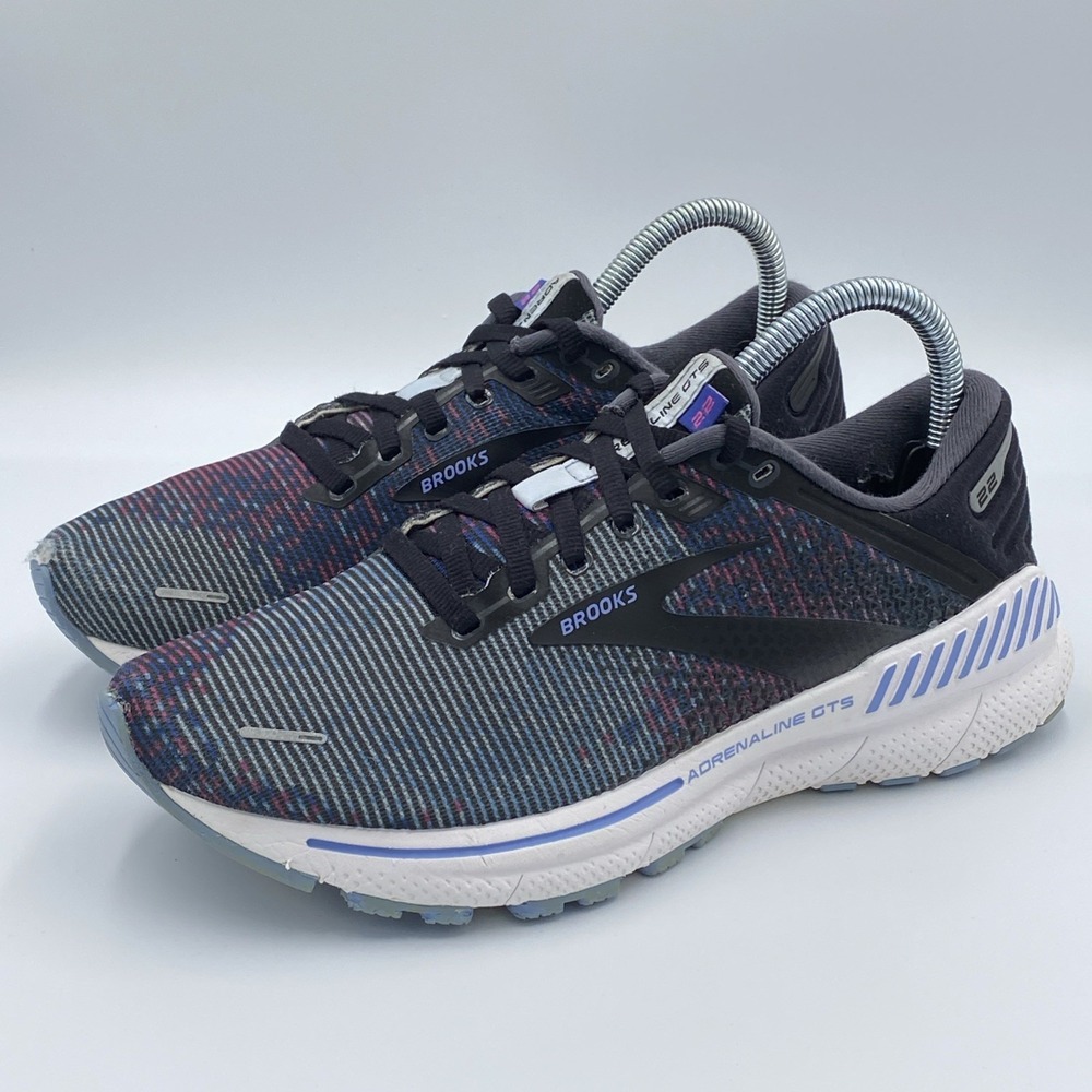 Brooks Adrenaline GTS 22 Women's Running Shoes Black Blue Purple Size 8.5 B